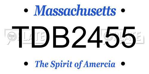 TDB2455 Massachusetts License Plate