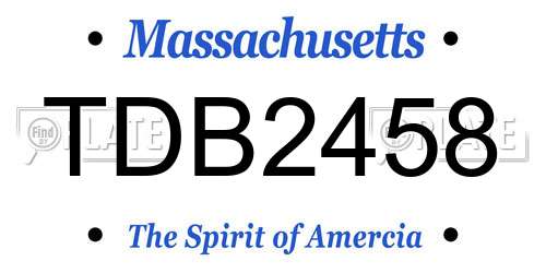 TDB2458 Massachusetts License Plate