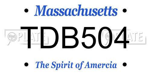 TDB504 Massachusetts License Plate