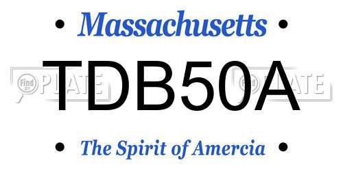 TDB50A Massachusetts License Plate