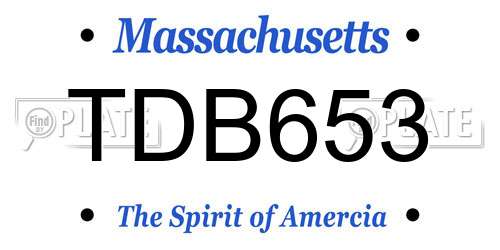 TDB653 Massachusetts License Plate