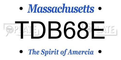 TDB68E Massachusetts License Plate