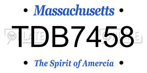 TDB7458 Massachusetts License Plate