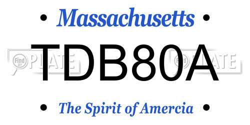 TDB80A Massachusetts License Plate