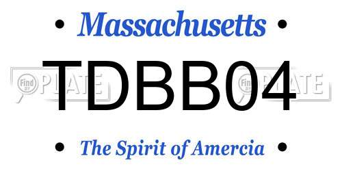 TDBB04 Massachusetts License Plate