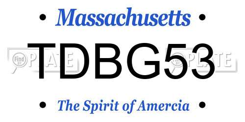 TDBG53 Massachusetts License Plate