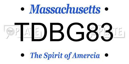 TDBG83 Massachusetts License Plate