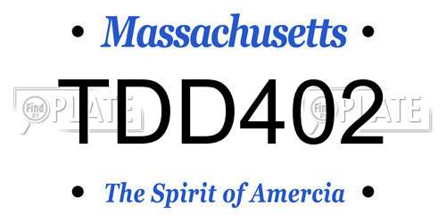 TDD402 Massachusetts License Plate