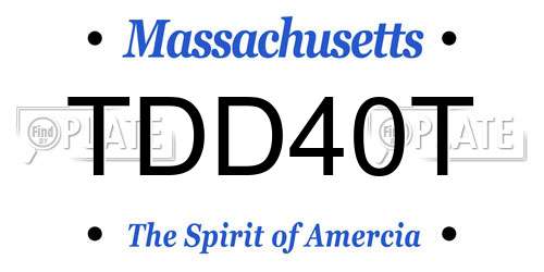 TDD40T Massachusetts License Plate