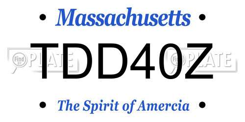TDD40Z Massachusetts License Plate