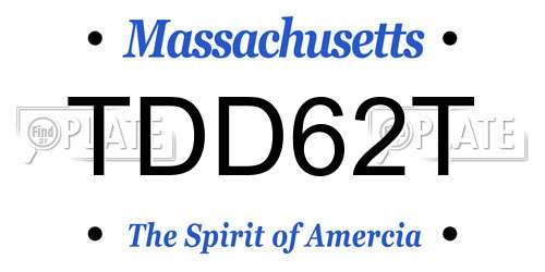 TDD62T Massachusetts License Plate