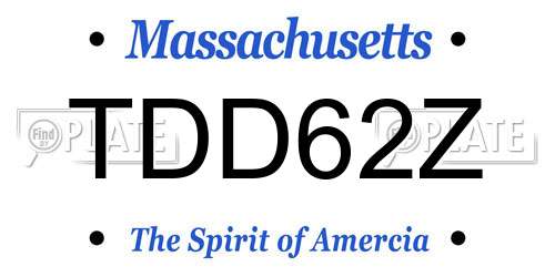 TDD62Z Massachusetts License Plate