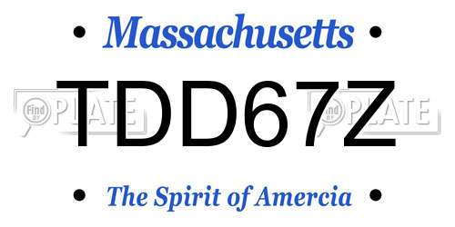 TDD67Z Massachusetts License Plate