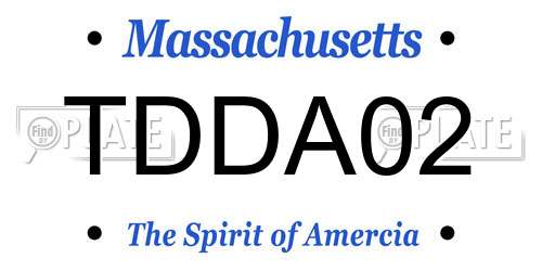 TDDA02 Massachusetts License Plate