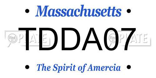 TDDA07 Massachusetts License Plate