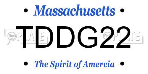 TDDG22 Massachusetts License Plate