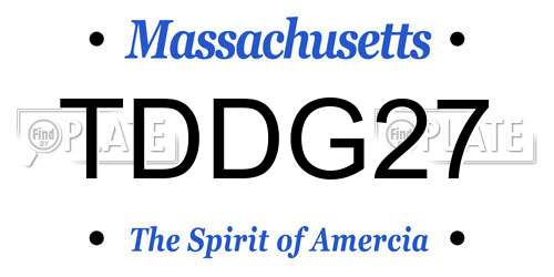 TDDG27 Massachusetts License Plate
