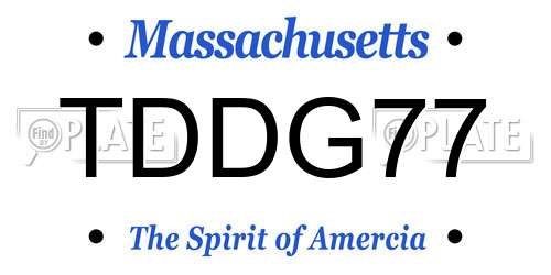 TDDG77 Massachusetts License Plate