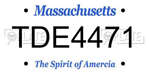 TDE4471 Massachusetts License Plate