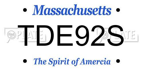 TDE92S Massachusetts License Plate