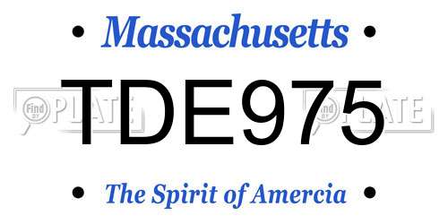 TDE975 Massachusetts License Plate