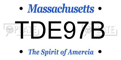 TDE97B Massachusetts License Plate