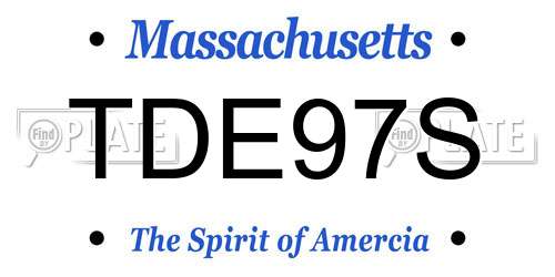 TDE97S Massachusetts License Plate