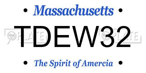 TDEW32 Massachusetts License Plate
