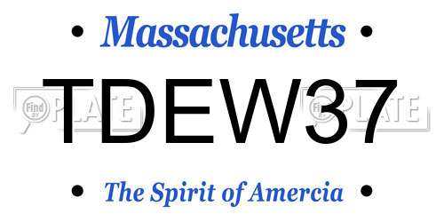 TDEW37 Massachusetts License Plate