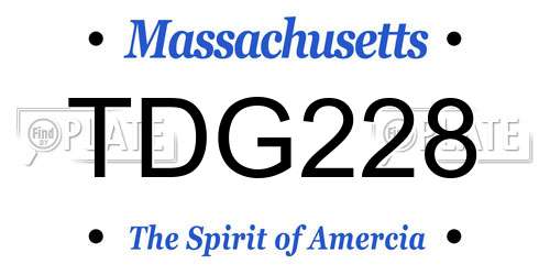 TDG228 Massachusetts License Plate