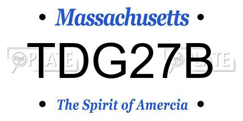 TDG27B Massachusetts License Plate