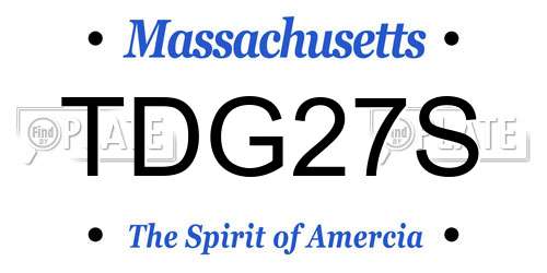 TDG27S Massachusetts License Plate