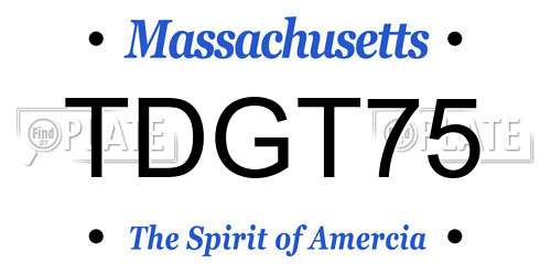 TDGT75 Massachusetts License Plate