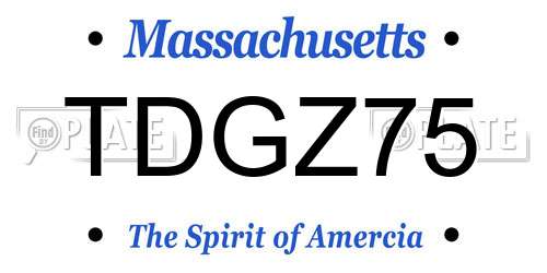 TDGZ75 Massachusetts License Plate