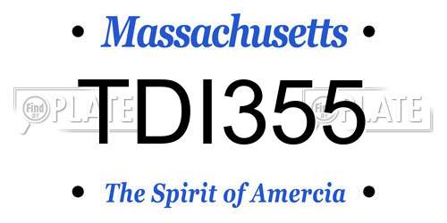 TDI355 Massachusetts License Plate