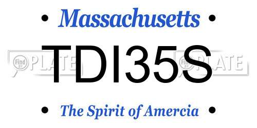 TDI35S Massachusetts License Plate