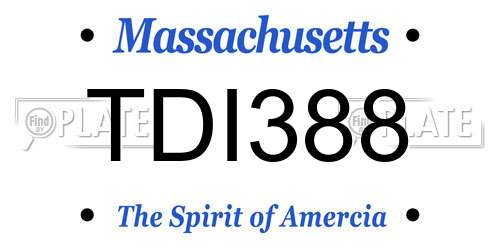 TDI388 Massachusetts License Plate