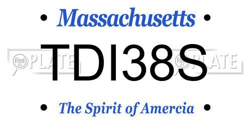 TDI38S Massachusetts License Plate