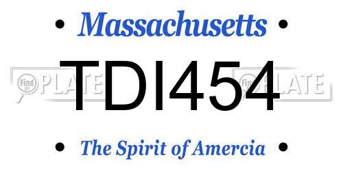 TDI454 Massachusetts License Plate