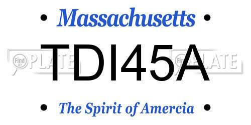 TDI45A Massachusetts License Plate