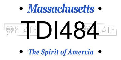 TDI484 Massachusetts License Plate