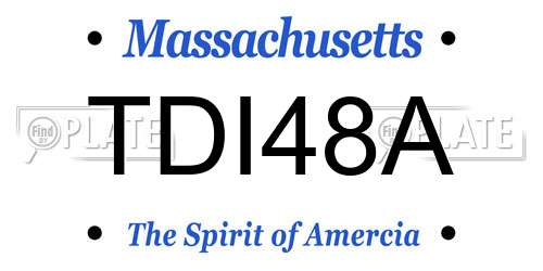 TDI48A Massachusetts License Plate
