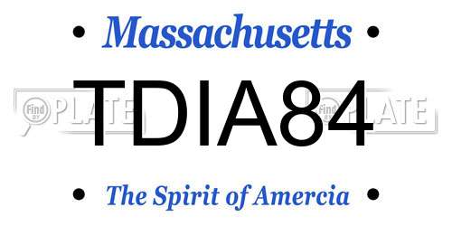 TDIA84 Massachusetts License Plate
