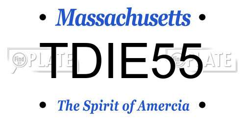 TDIE55 Massachusetts License Plate