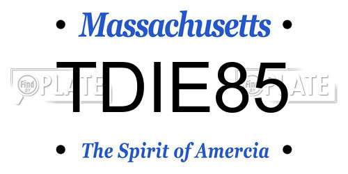 TDIE85 Massachusetts License Plate