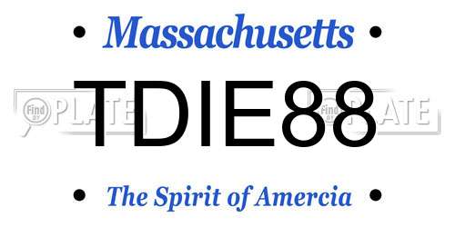 TDIE88 Massachusetts License Plate
