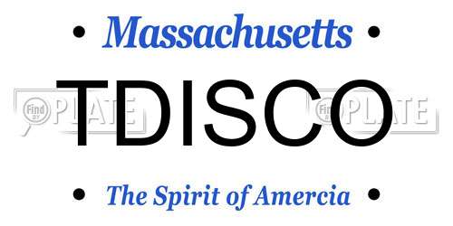 TDISCO Massachusetts License Plate