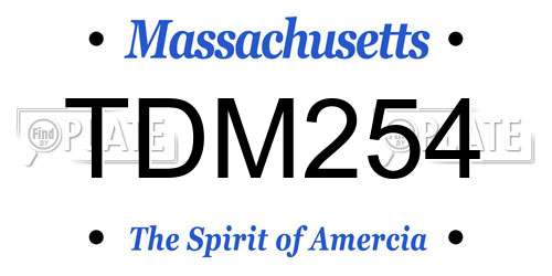 TDM254 Massachusetts License Plate
