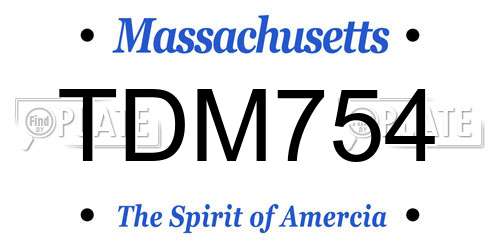 TDM754 Massachusetts License Plate
