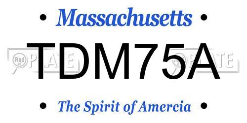 TDM75A Massachusetts License Plate